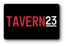 tavern 23 logo over black background